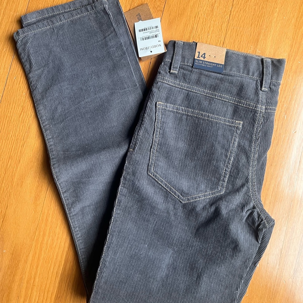 NWT Tucker + Tate boys corduroy gray pants sz 14.